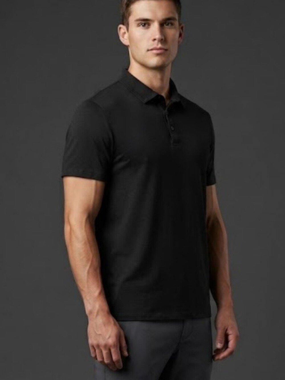 Lululemon Men’s Black Short Sleeve Polo Shirt Actiwear Golf Casual! Size Large